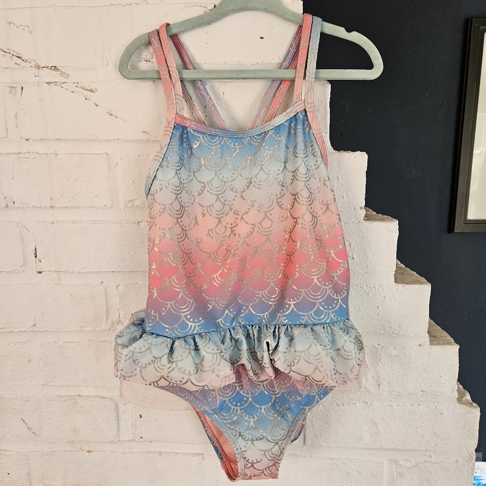 Banana Boat Ombre Mermaid Scale One Piece Swimsuit Size 6x